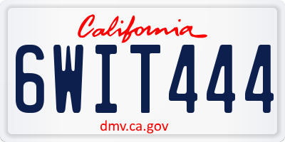 CA license plate 6WIT444