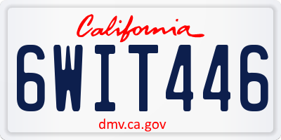 CA license plate 6WIT446