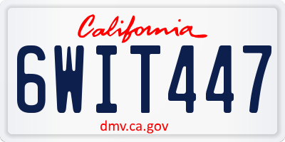 CA license plate 6WIT447