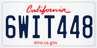 CA license plate 6WIT448