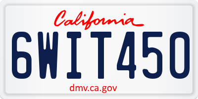 CA license plate 6WIT450
