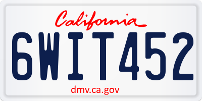 CA license plate 6WIT452