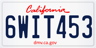 CA license plate 6WIT453