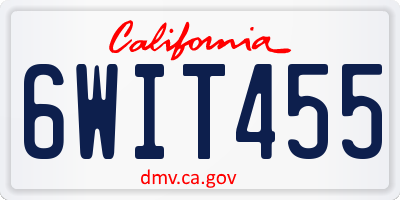 CA license plate 6WIT455
