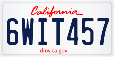 CA license plate 6WIT457