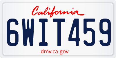 CA license plate 6WIT459