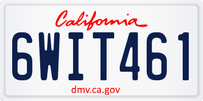 CA license plate 6WIT461