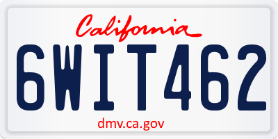 CA license plate 6WIT462