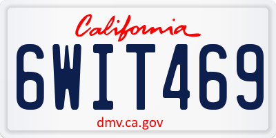 CA license plate 6WIT469
