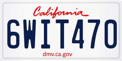 CA license plate 6WIT470