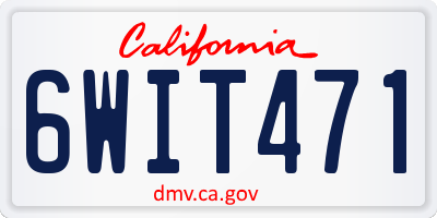 CA license plate 6WIT471