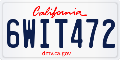 CA license plate 6WIT472