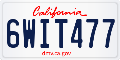 CA license plate 6WIT477