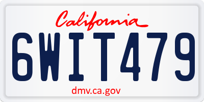 CA license plate 6WIT479