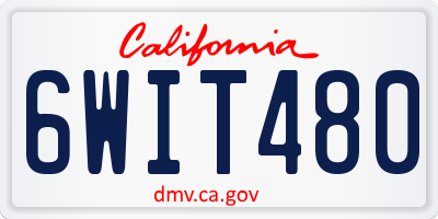 CA license plate 6WIT480