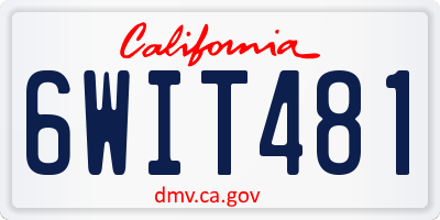CA license plate 6WIT481