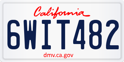 CA license plate 6WIT482