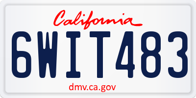 CA license plate 6WIT483