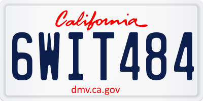 CA license plate 6WIT484
