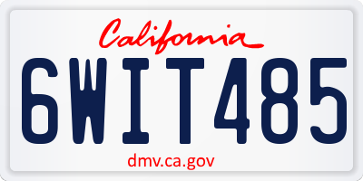 CA license plate 6WIT485