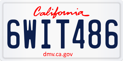 CA license plate 6WIT486