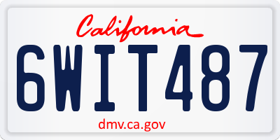 CA license plate 6WIT487
