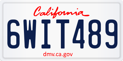 CA license plate 6WIT489