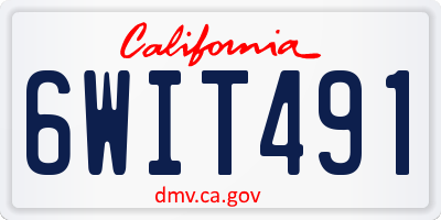 CA license plate 6WIT491