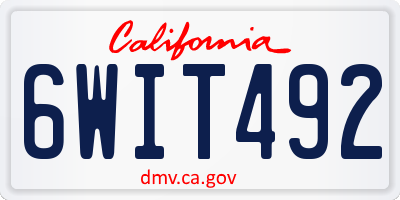 CA license plate 6WIT492