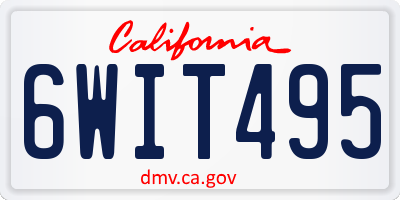 CA license plate 6WIT495