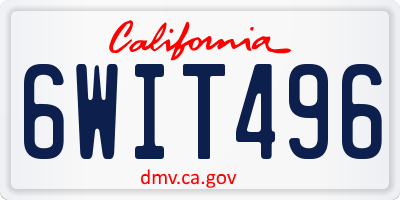 CA license plate 6WIT496