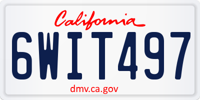 CA license plate 6WIT497