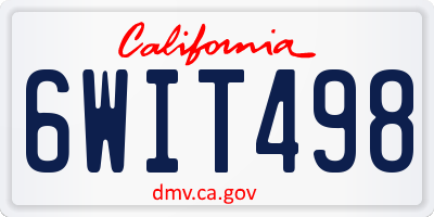 CA license plate 6WIT498