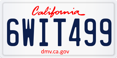 CA license plate 6WIT499