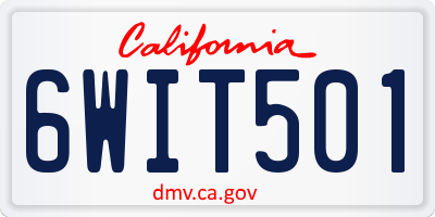 CA license plate 6WIT501