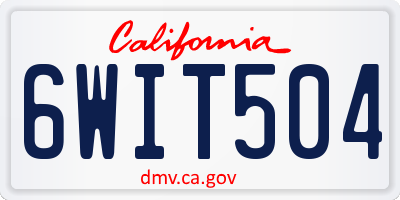 CA license plate 6WIT504
