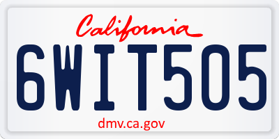 CA license plate 6WIT505