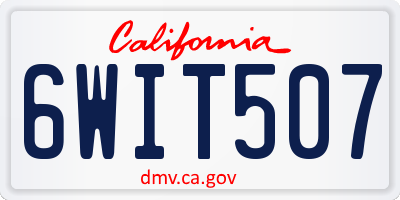 CA license plate 6WIT507