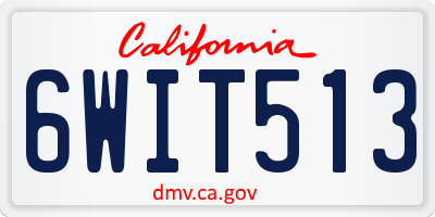 CA license plate 6WIT513