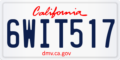 CA license plate 6WIT517