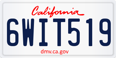 CA license plate 6WIT519