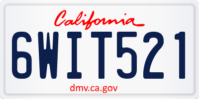 CA license plate 6WIT521
