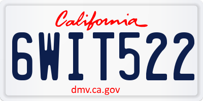 CA license plate 6WIT522