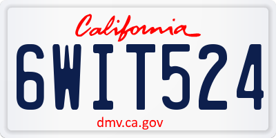 CA license plate 6WIT524