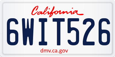 CA license plate 6WIT526