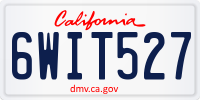 CA license plate 6WIT527