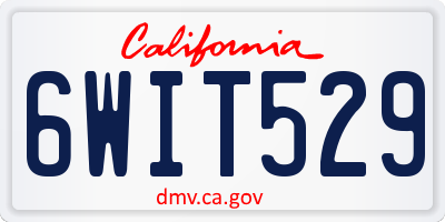 CA license plate 6WIT529