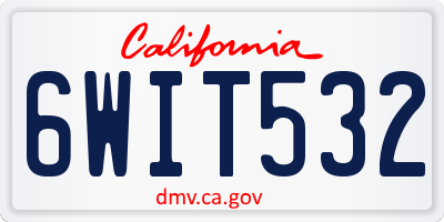 CA license plate 6WIT532