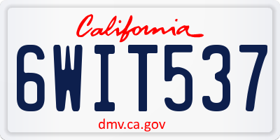CA license plate 6WIT537