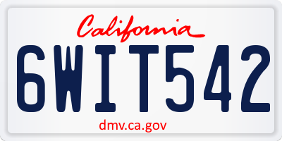 CA license plate 6WIT542